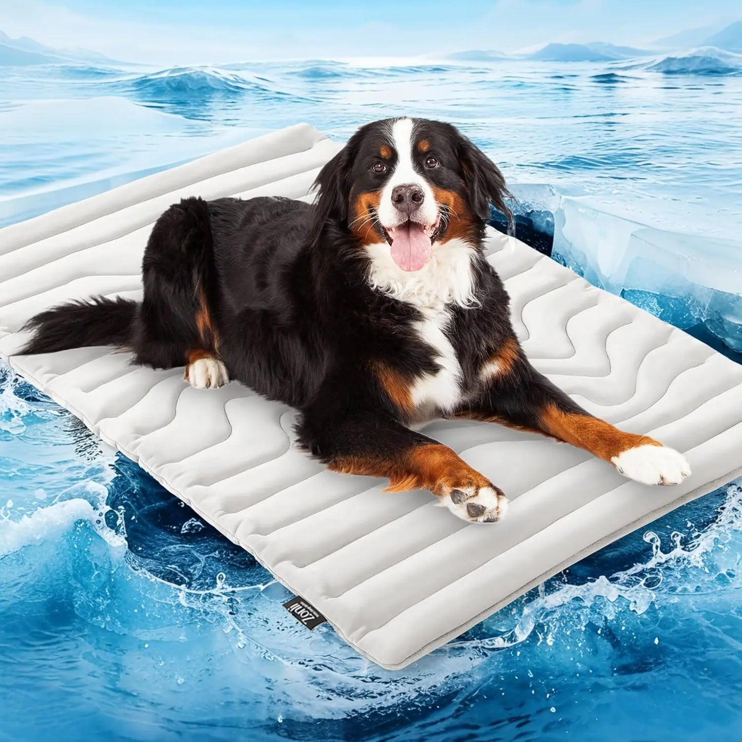 Large Dog Cooling Mat with Q-MAX>0.4, 48" x 28", Thin Non-Gel Self-Chilling Pad, Washable, Non-Slip, Foldable, Supports Dogs up to 80 lbs
