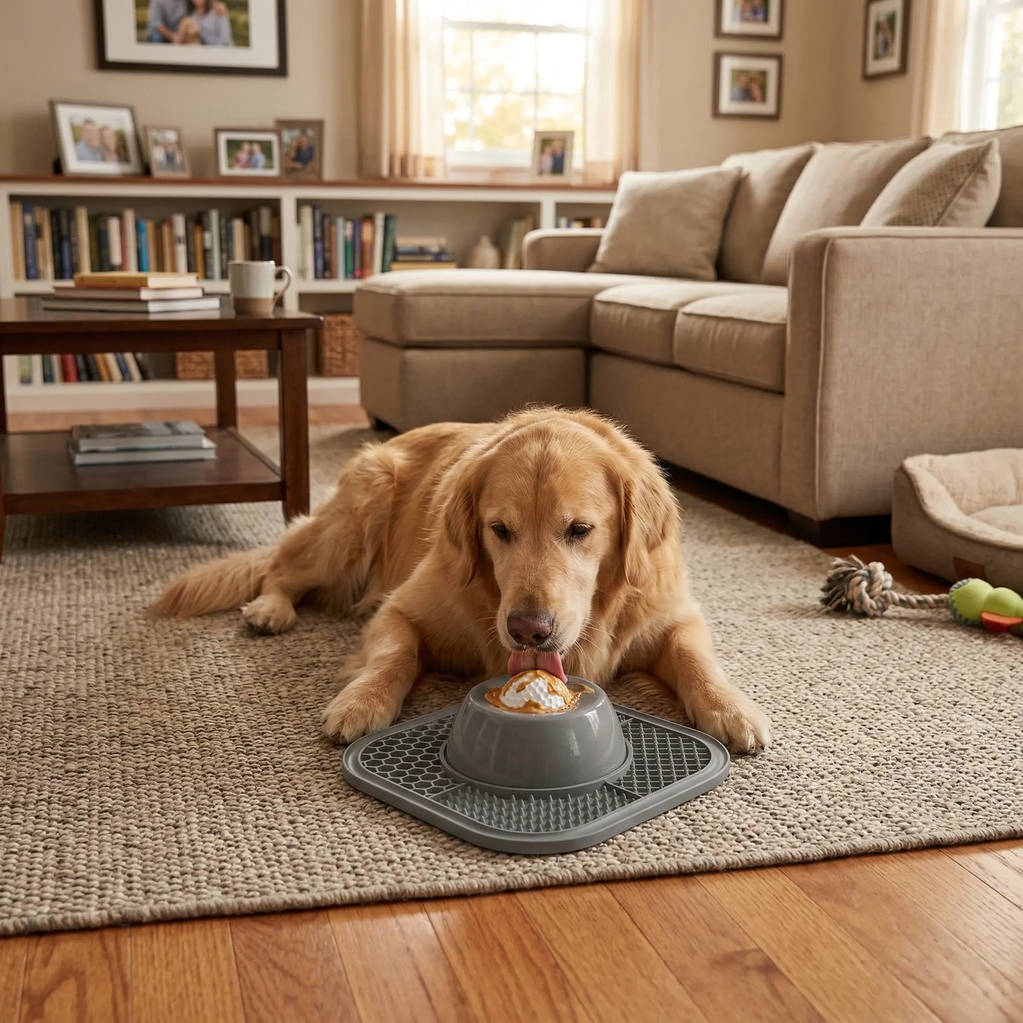 PLOSIF Slow Feeder Dog Bowl with Anti-Slip Ball-In Design for Liquid Treats - 3/4 Cup Capacity for Bone Broth and Yogurt, Ideal for Small to Large Breeds, Supports Dietary Supplement and Post-Operative Nutrition