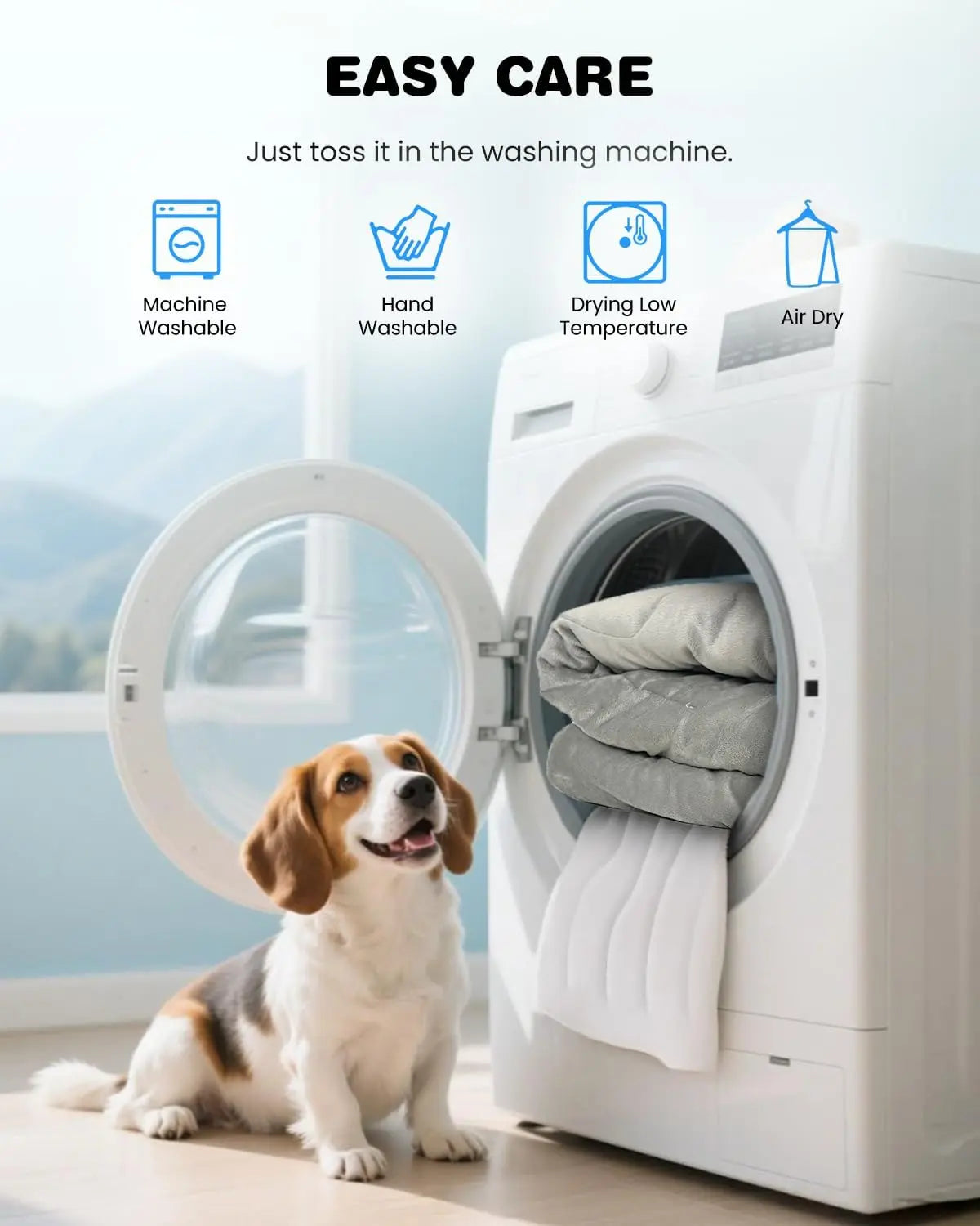 Large Dog Cooling Mat with Q-MAX>0.4, 48" x 28", Thin Non-Gel Self-Chilling Pad, Washable, Non-Slip, Foldable, Supports Dogs up to 80 lbs