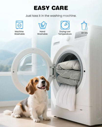 Large Dog Cooling Mat with Q-MAX>0.4, 48" x 28", Thin Non-Gel Self-Chilling Pad, Washable, Non-Slip, Foldable, Supports Dogs up to 80 lbs