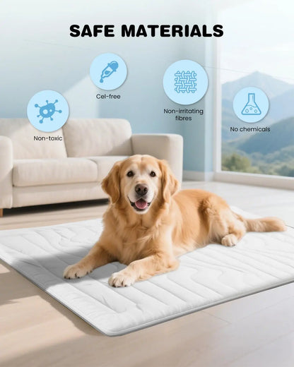 Large Dog Cooling Mat with Q-MAX>0.4, 48" x 28", Thin Non-Gel Self-Chilling Pad, Washable, Non-Slip, Foldable, Supports Dogs up to 80 lbs
