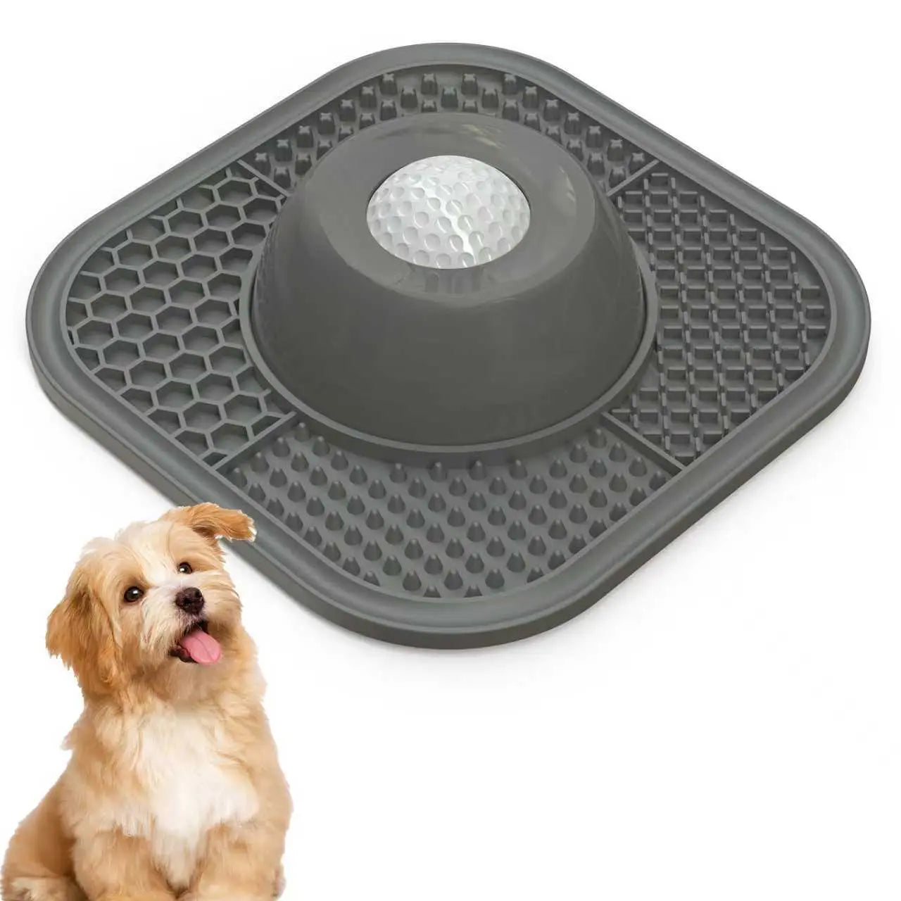 PLOSIF Slow Feeder Dog Bowl with Anti-Slip Ball-In Design for Liquid Treats - 3/4 Cup Capacity for Bone Broth and Yogurt, Ideal for Small to Large Breeds, Supports Dietary Supplement and Post-Operative Nutrition