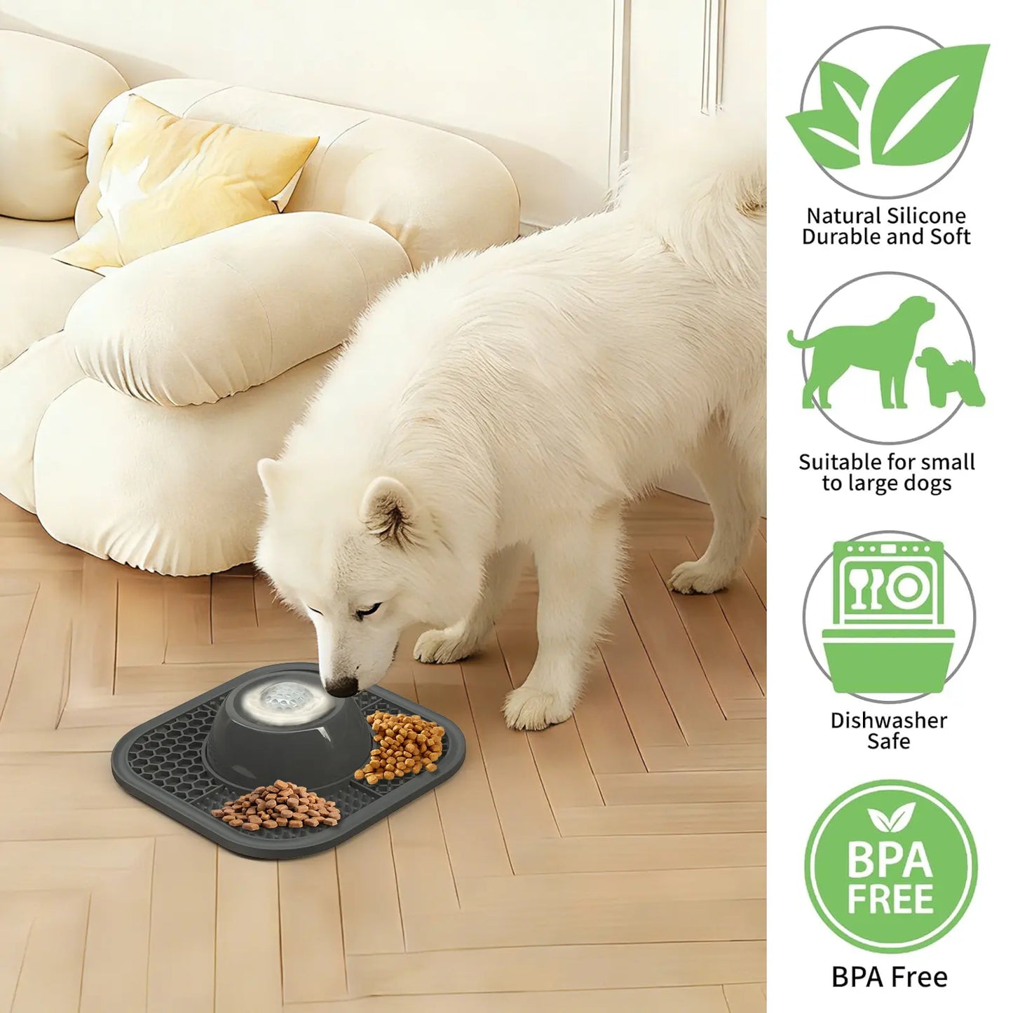 PLOSIF Slow Feeder Dog Bowl with Anti-Slip Ball-In Design for Liquid Treats - 3/4 Cup Capacity for Bone Broth and Yogurt, Ideal for Small to Large Breeds, Supports Dietary Supplement and Post-Operative Nutrition