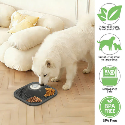 PLOSIF Slow Feeder Dog Bowl with Anti-Slip Ball-In Design for Liquid Treats - 3/4 Cup Capacity for Bone Broth and Yogurt, Ideal for Small to Large Breeds, Supports Dietary Supplement and Post-Operative Nutrition